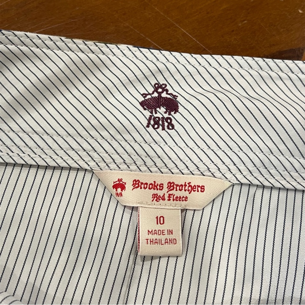 Brooks Brothers Red Fleece Straight Fit Floral Mini Skirt 10 Button Detail Blue - Picture 11 of 16